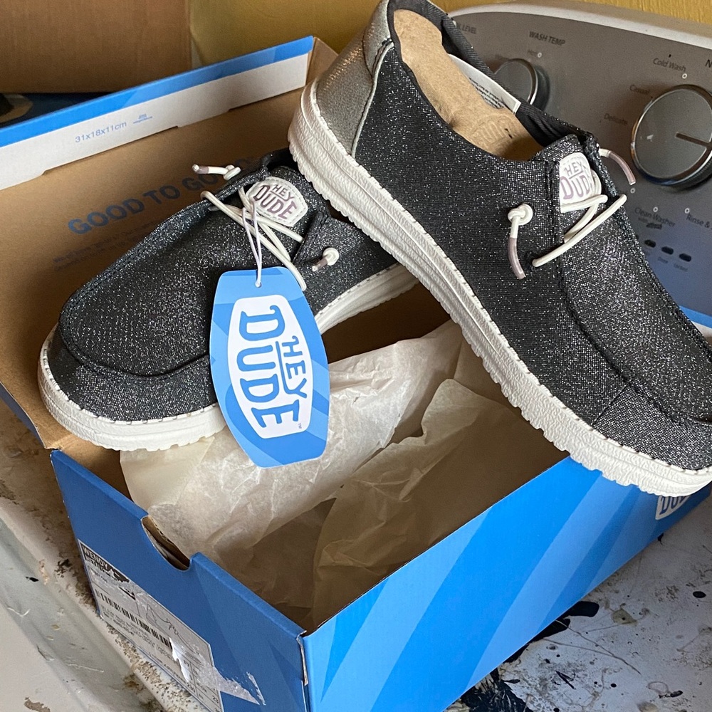 Hey Dude Sparkling Black Shoes